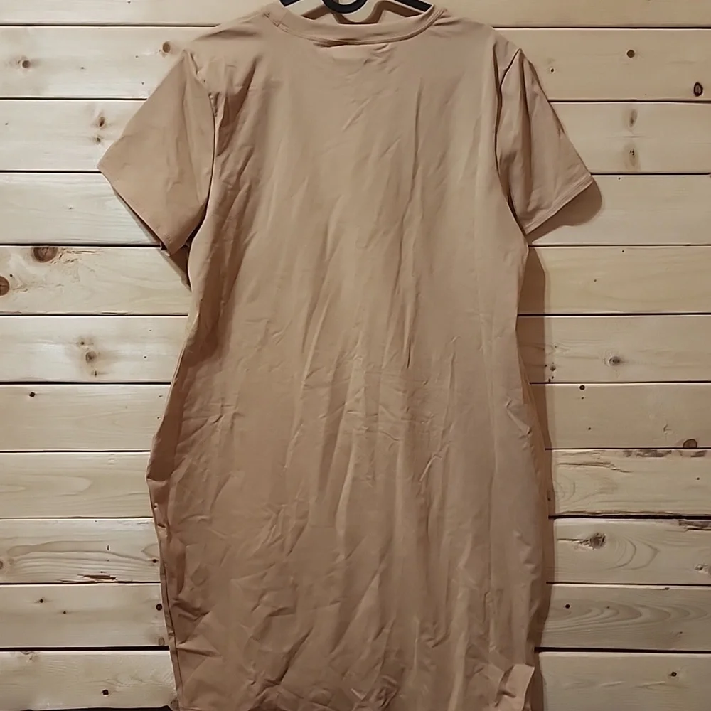SKIMS Swim T-Shirt Dress Almond Size 3X NEW WITH TAGS
